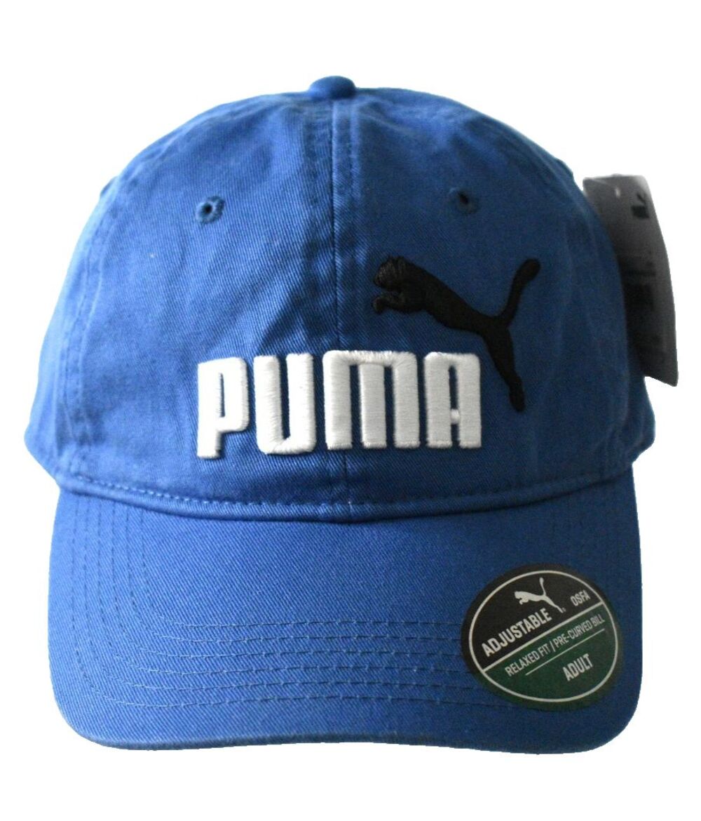 Puma Essentials Baseball Cap Blue Green Hat Size OSFA & Adjustable Strap